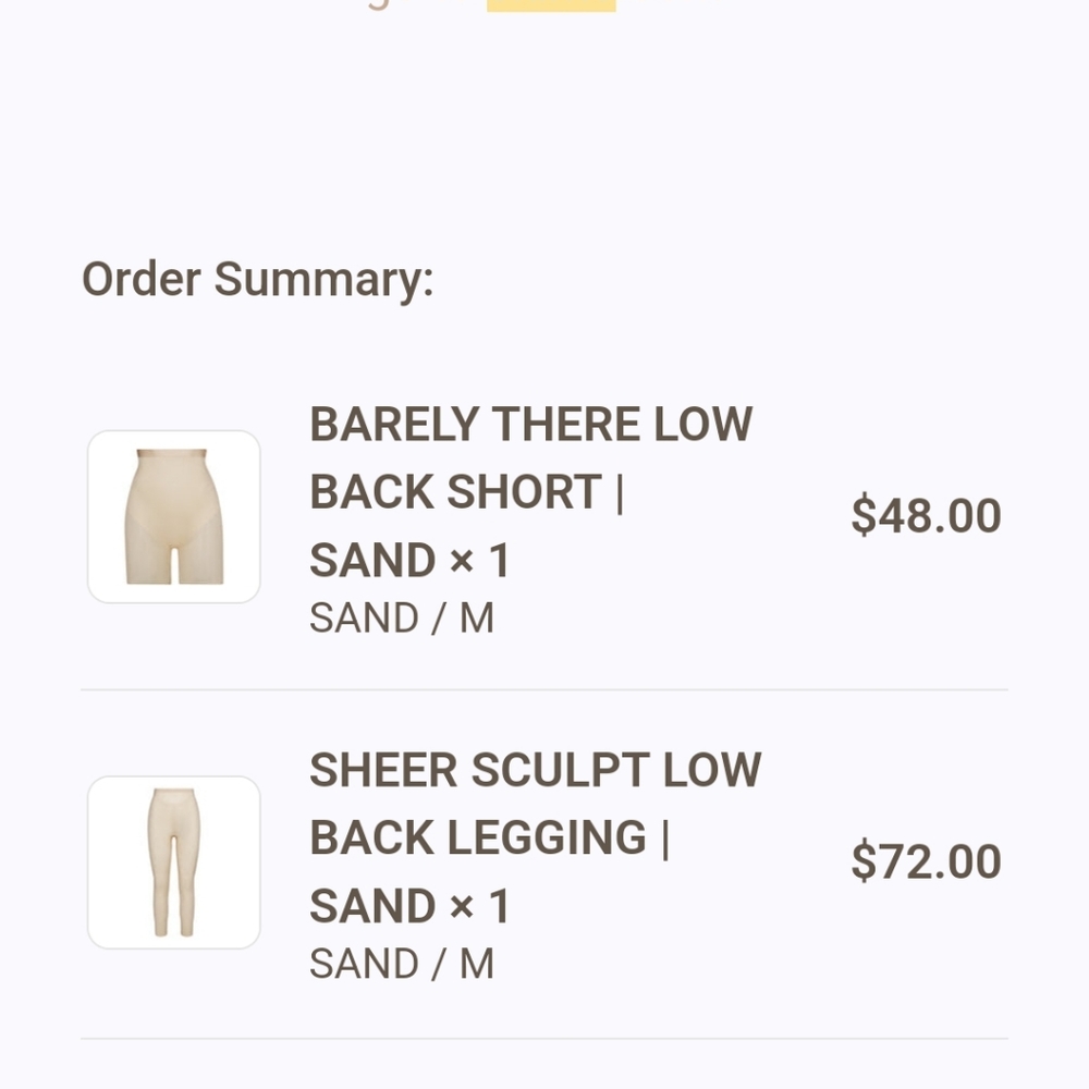 Skims low back sheer sculpting shapewear leggings, sand color, size Medium